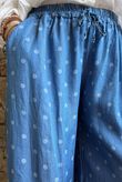 Essential Summer Chambray Spot Wide Leg Pant Mid